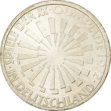 Coin, GERMANY - FEDERAL REPUBLIC, 10 Mark, 1972, Hambourg, AU(55-58), Silver