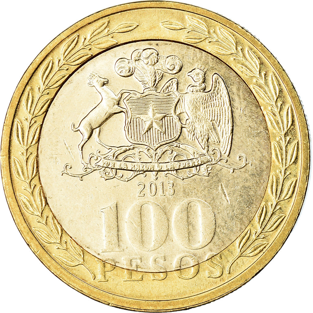 Moneda, Chile, 100 Pesos, 2013, EBC, Bimetálico