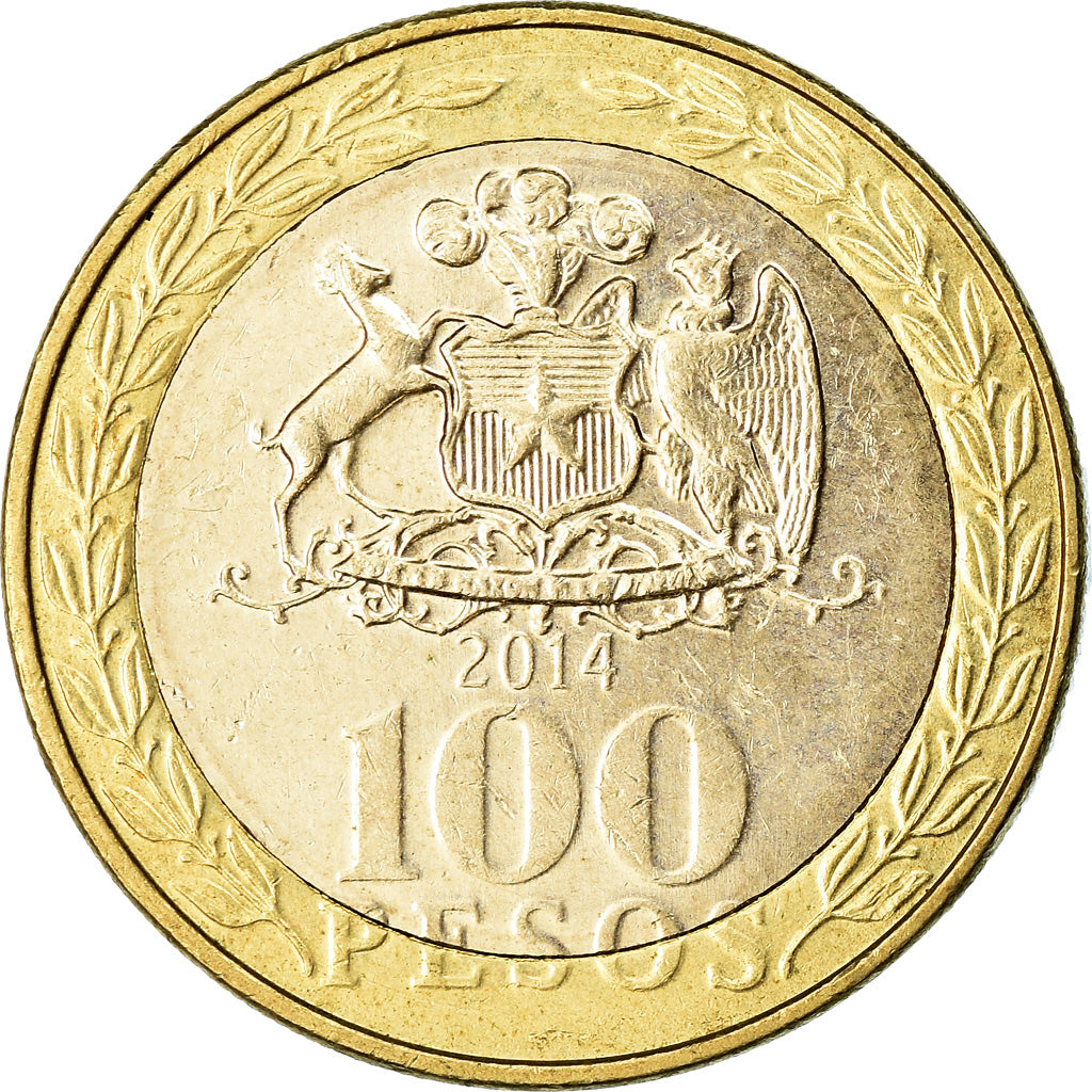 Moneda, Chile, 100 Pesos, 2013, EBC, Bimetálico