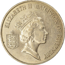 Moeda, Guernesey, Elizabeth II, 10 Pence, 1989, EF(40-45), Cobre-níquel