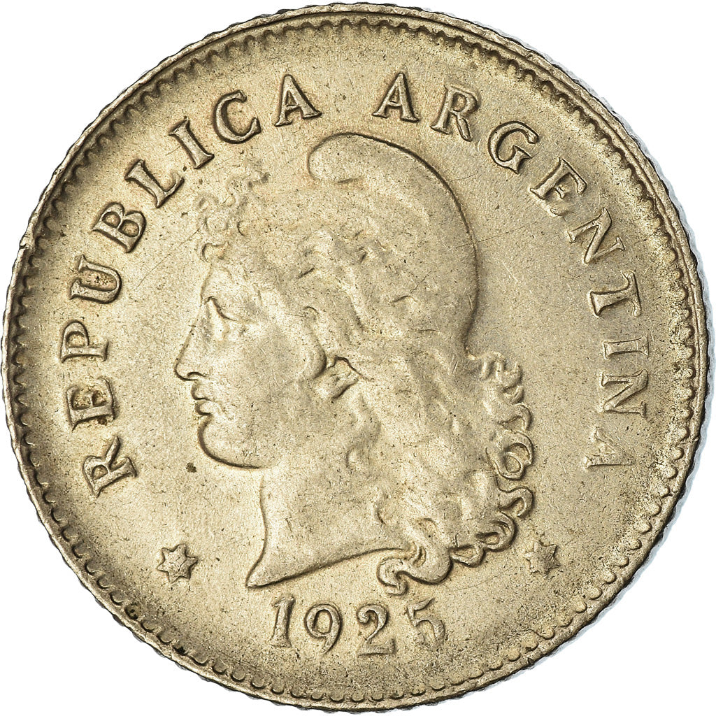 Coin, Argentina, 10 Centavos, 1925, EF(40-45), Copper-nickel, KM:35