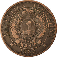 Coin, Argentina, 2 Centavos, 1883, VF(30-35), Bronze, KM:33