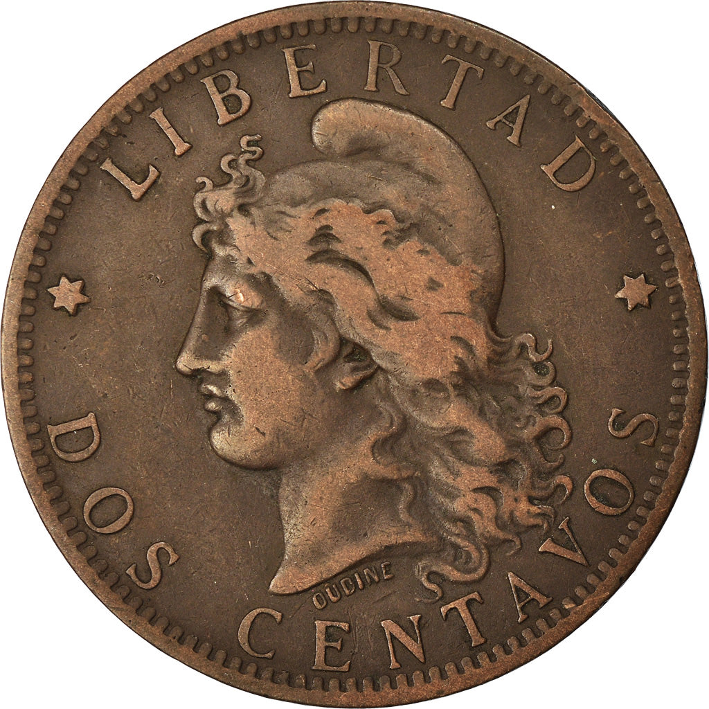 Coin, Argentina, 2 Centavos, 1883, VF(30-35), Bronze, KM:33