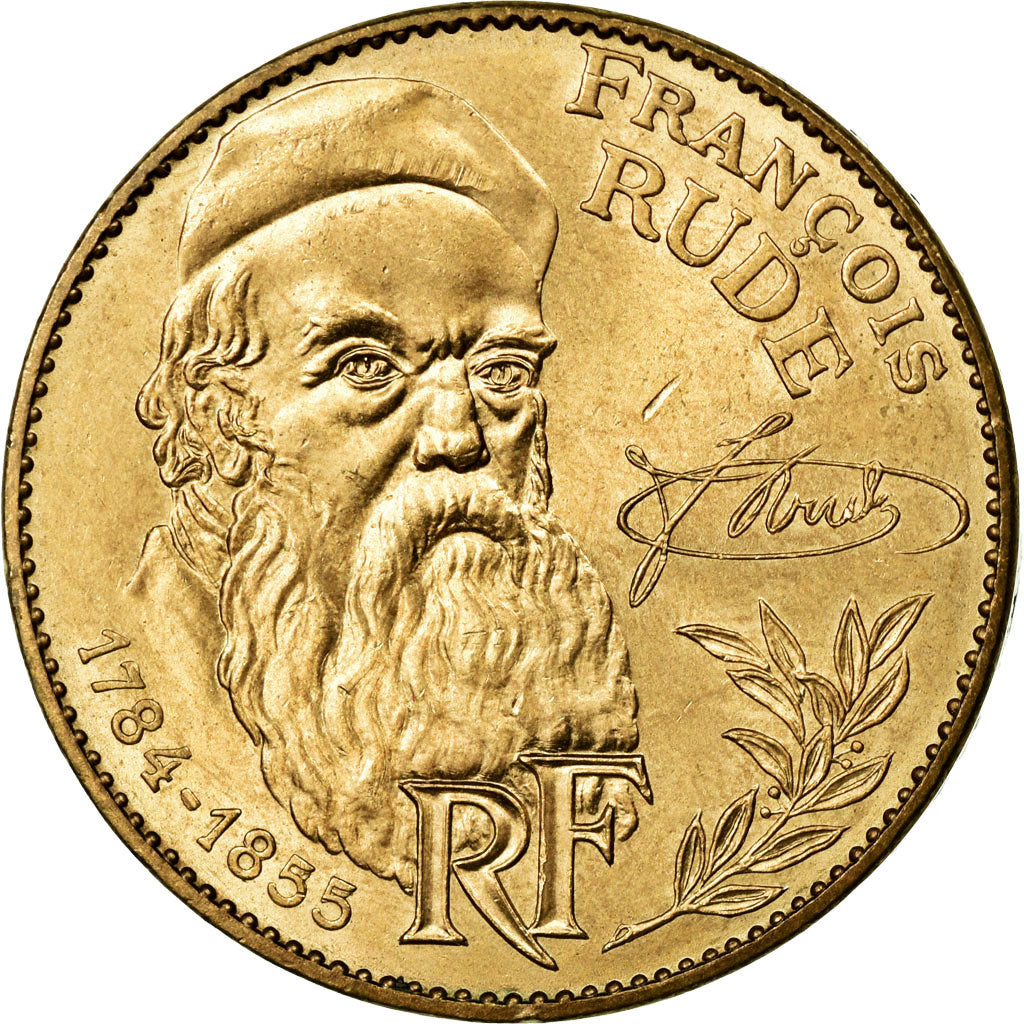 Moneta, Francja, François Rude, 10 Francs, 1984, AU(55-58), Nikiel-Brąz