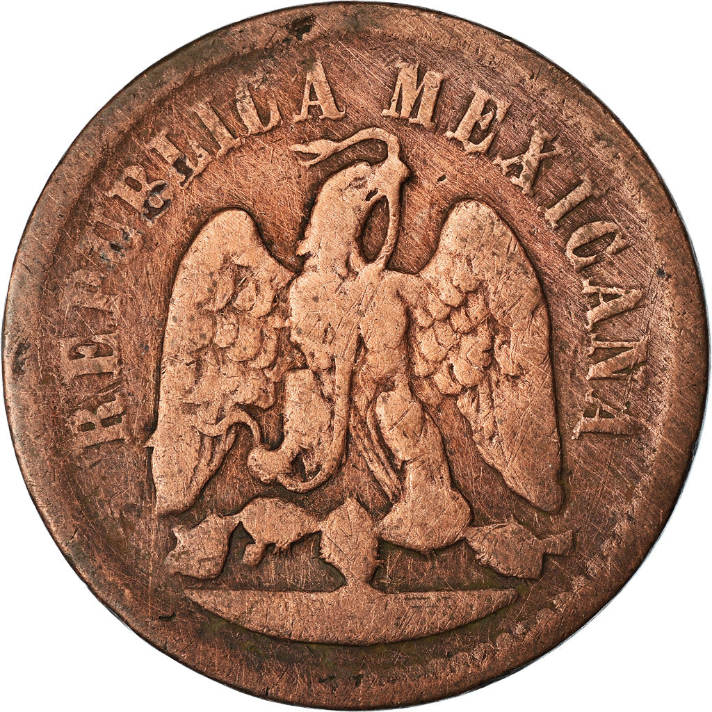 Moneda, México, Centavo, 1886, Mexico City, BC+, Cobre, KM:391.6