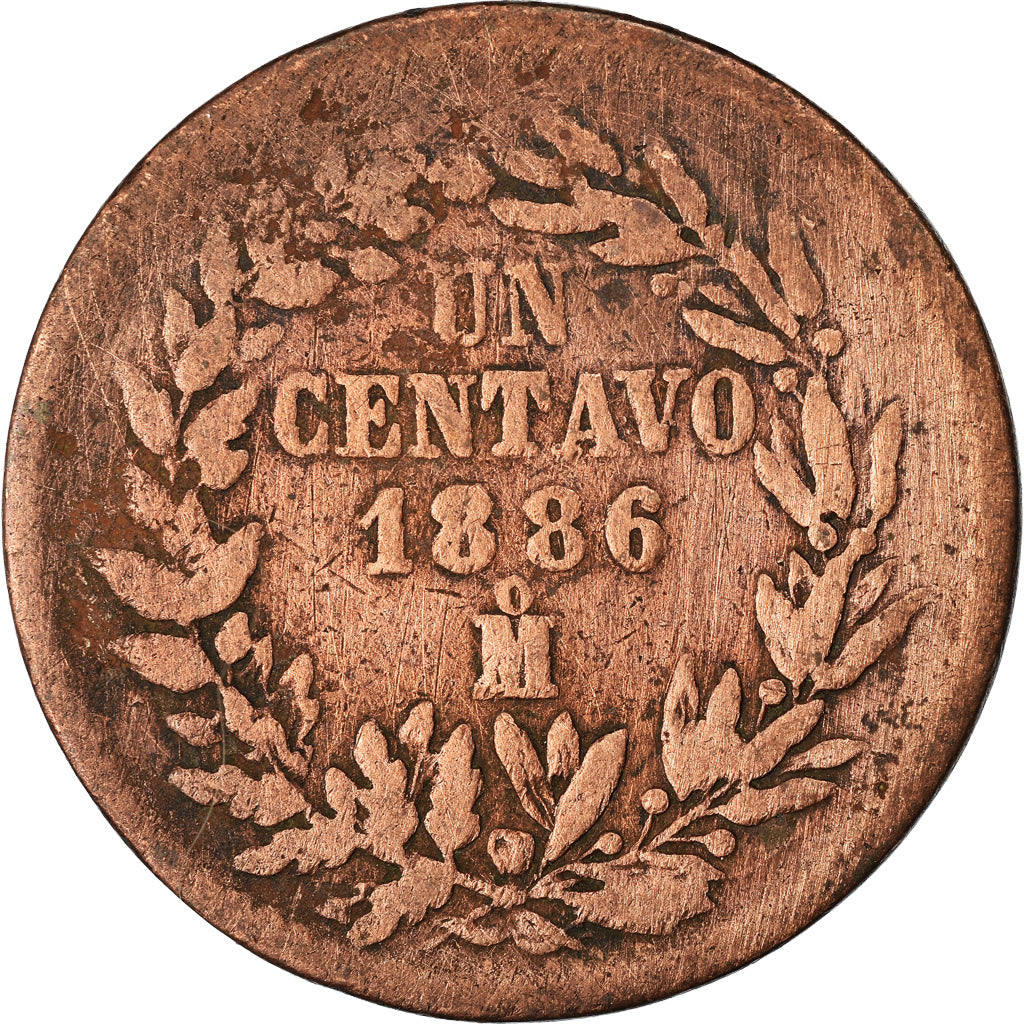 Moneda, México, Centavo, 1886, Mexico City, BC+, Cobre, KM:391.6