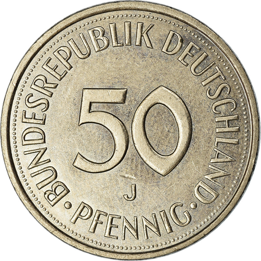 Moneta, GERMANIA - REPUBBLICA FEDERALE, 50 Pfennig, 1977, Hambourg, BB