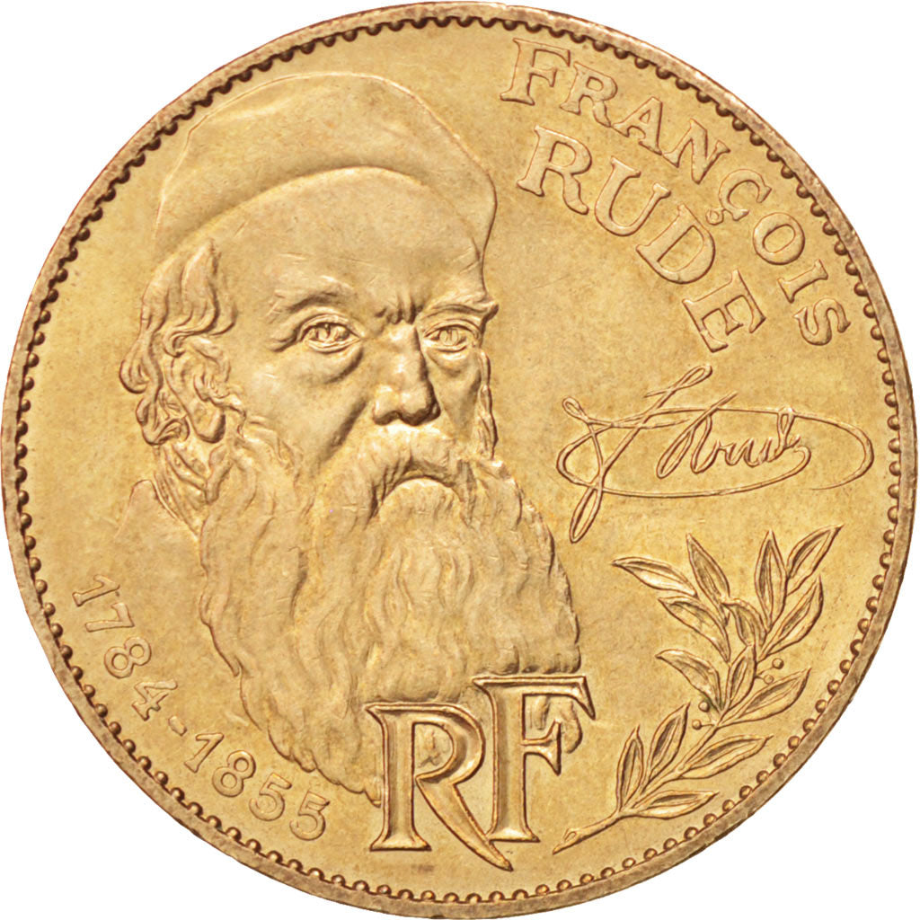 FRANCE, François Rude, 10 Francs, 1984, KM #954, AU(55-58), Nickel-Bronze, 26, G
