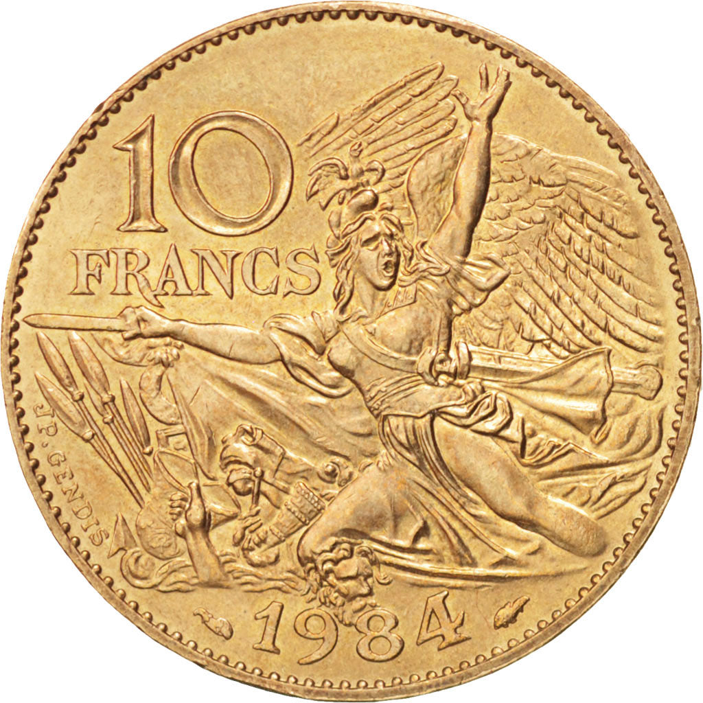 FRANCE, François Rude, 10 Francs, 1984, KM #954, AU(55-58), Nickel-Bronze, 26, G