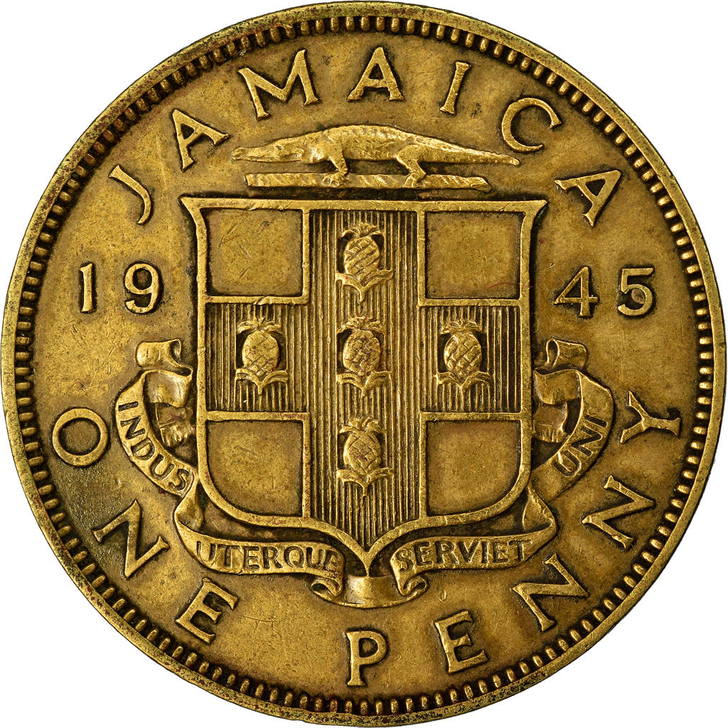 Coin, Jamaica, George VI, Penny, 1945, EF(40-45), Nickel-brass, KM:32