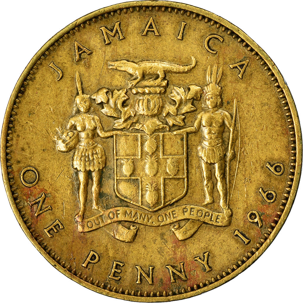 Monnaie, Jamaica, Elizabeth II, Penny, 1966, TTB, Nickel-brass, KM:39