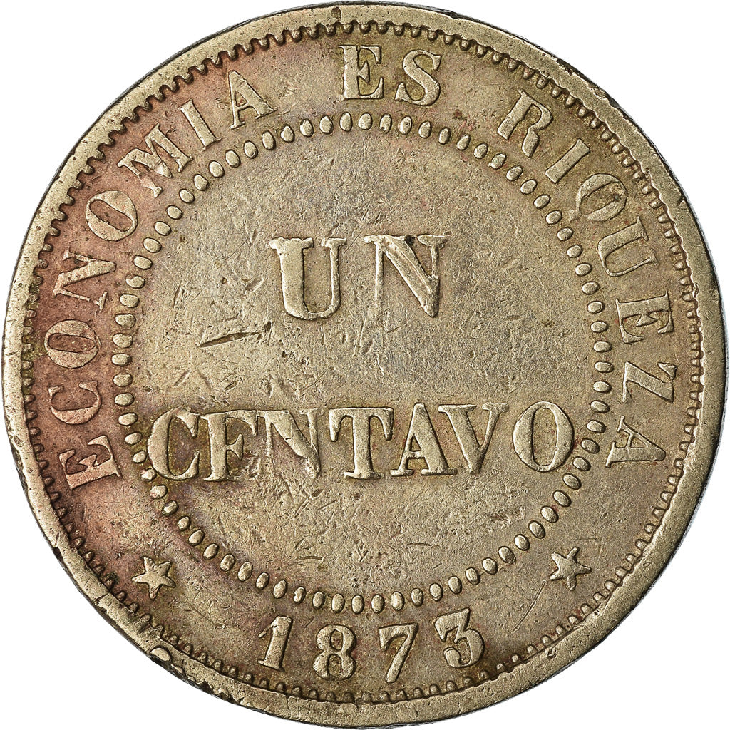 Coin, Chile, Centavo, 1873, VF(20-25), Copper-nickel, KM:146