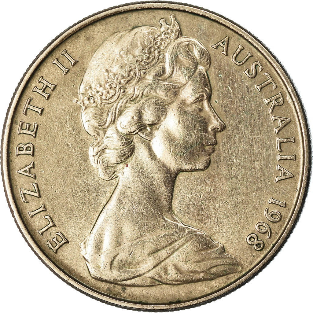 Munten, Australië, Elizabeth II, 10 Cents, 1968, ZF, Copper-nickel, KM:65