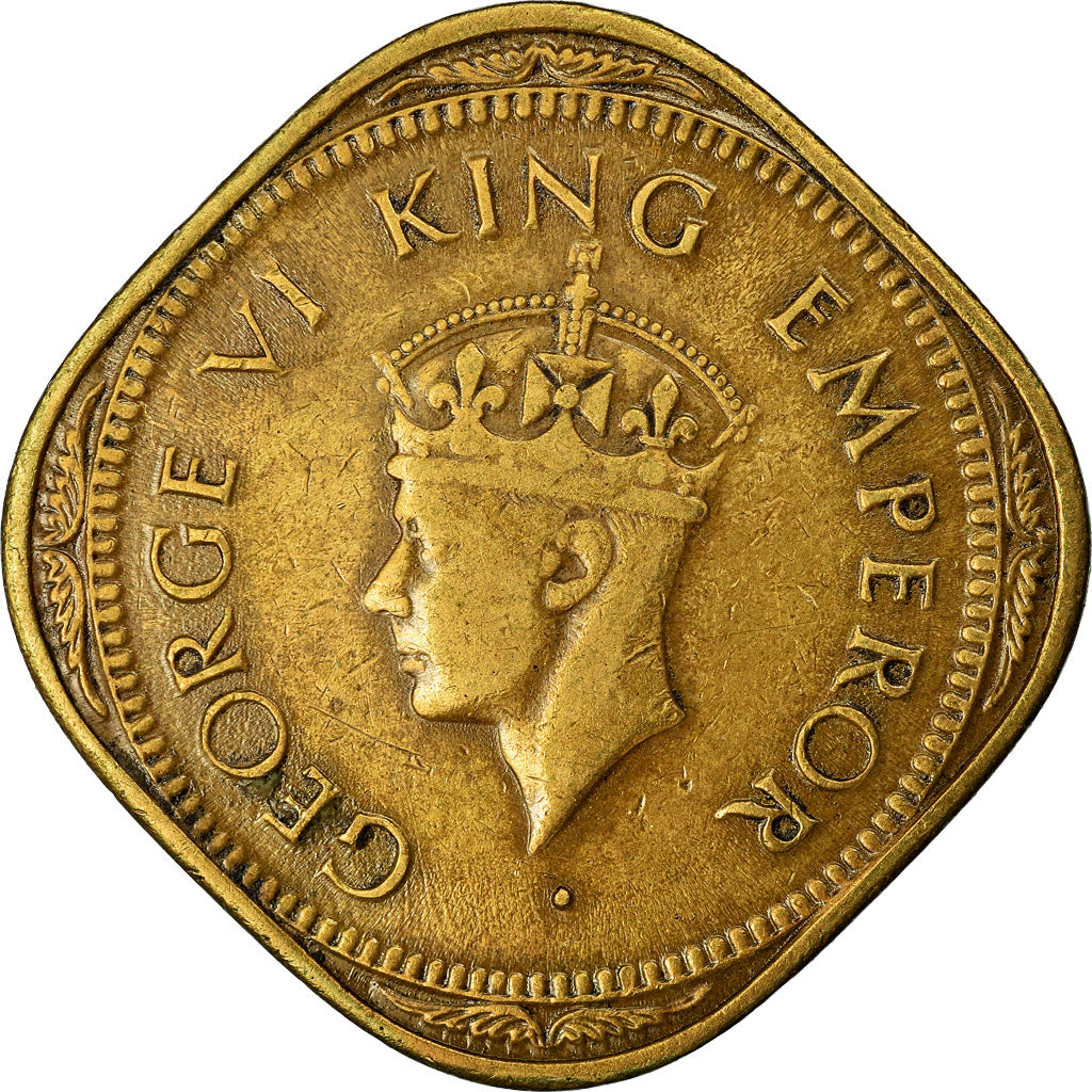 Moneta, INDIA - BRITANNICA, George VI, 2 Annas, 1945, BB, Nichel-ottone, KM:543