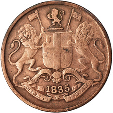 Coin, INDIA-BRITISH, 1/4 Anna, 1835, EF(40-45), Copper, KM:446.2
