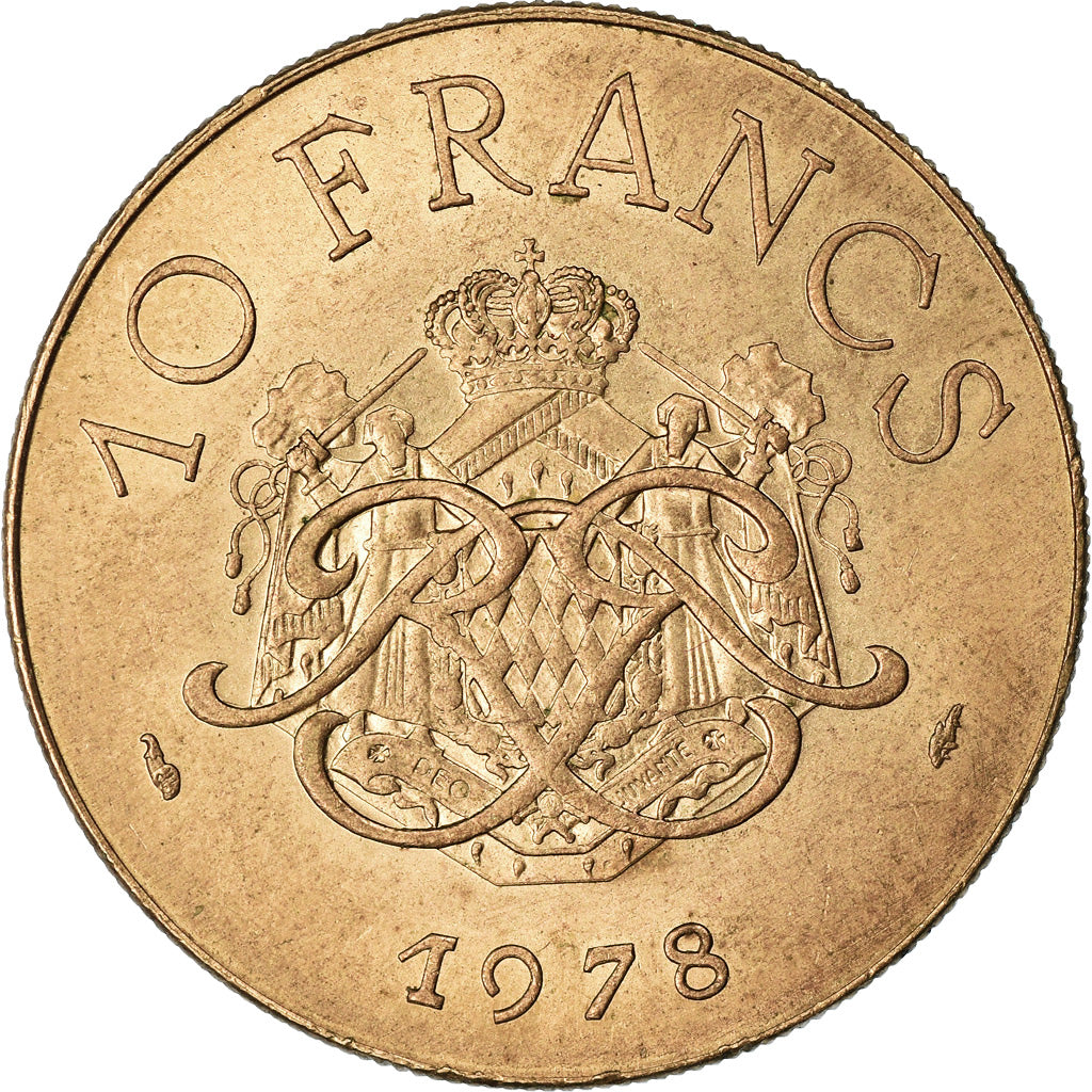 Coin, Monaco, Rainier III, 10 Francs, 1978, EF(40-45), Copper-Nickel-Aluminum
