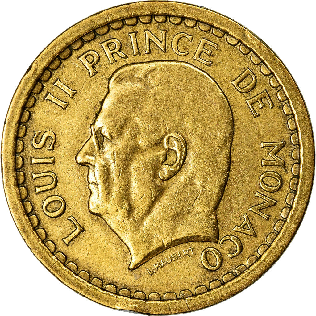 Coin, Monaco, 2 Francs, Undated (1943), Poissy, EF(40-45), Cupro-Aluminium