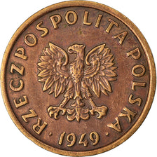 Moneta, Polonia, 5 Groszy, 1949, Basel, BB, Bronzo, KM:41