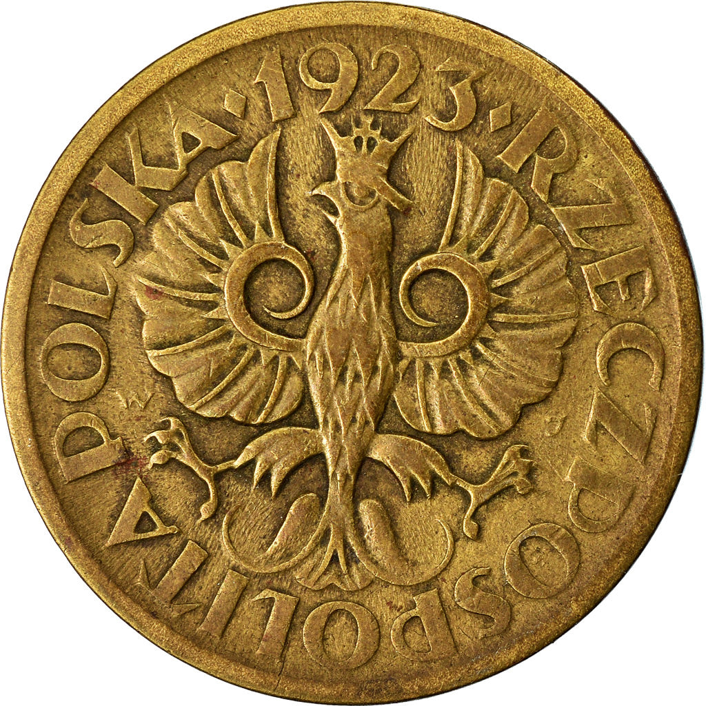 Coin, Poland, 5 Groszy, 1923, EF(40-45), Brass, KM:10
