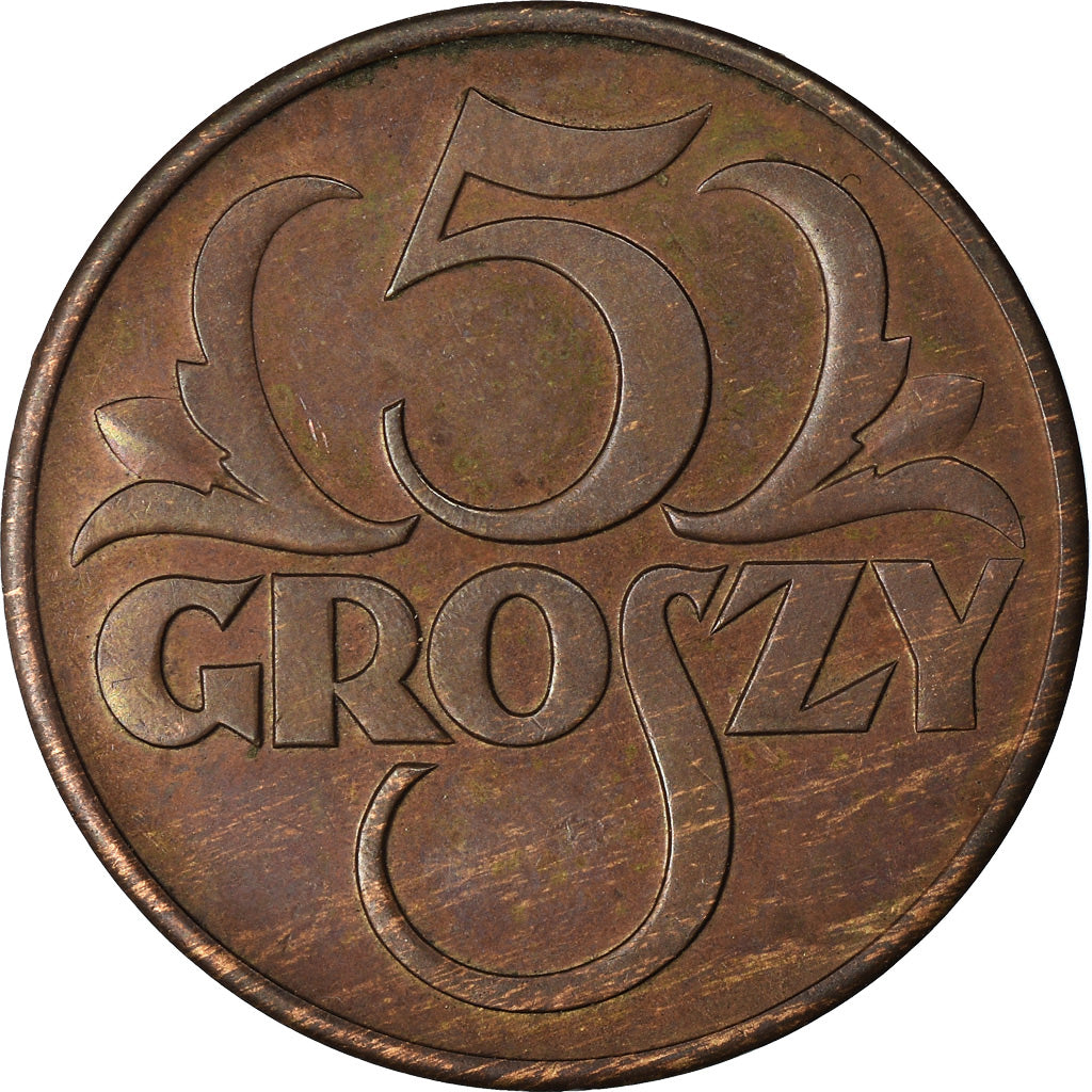 Moneta, Polonia, 5 Groszy, 1939, Warsaw, BB, Bronzo, KM:10a