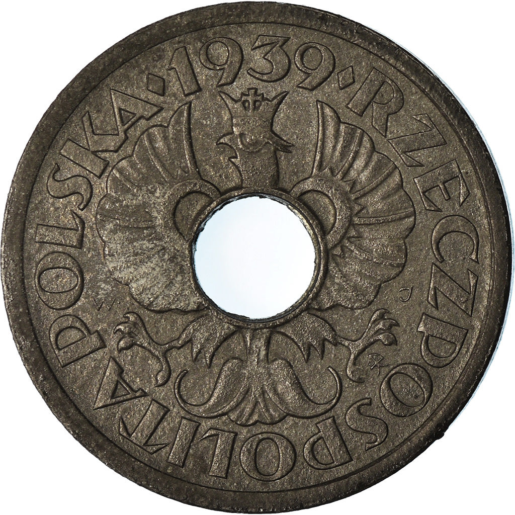 Coin, Poland, 5 Groszy, 1939, Warsaw, EF(40-45), Zinc, KM:35