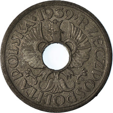 Coin, Poland, 5 Groszy, 1939, Warsaw, EF(40-45), Zinc, KM:35