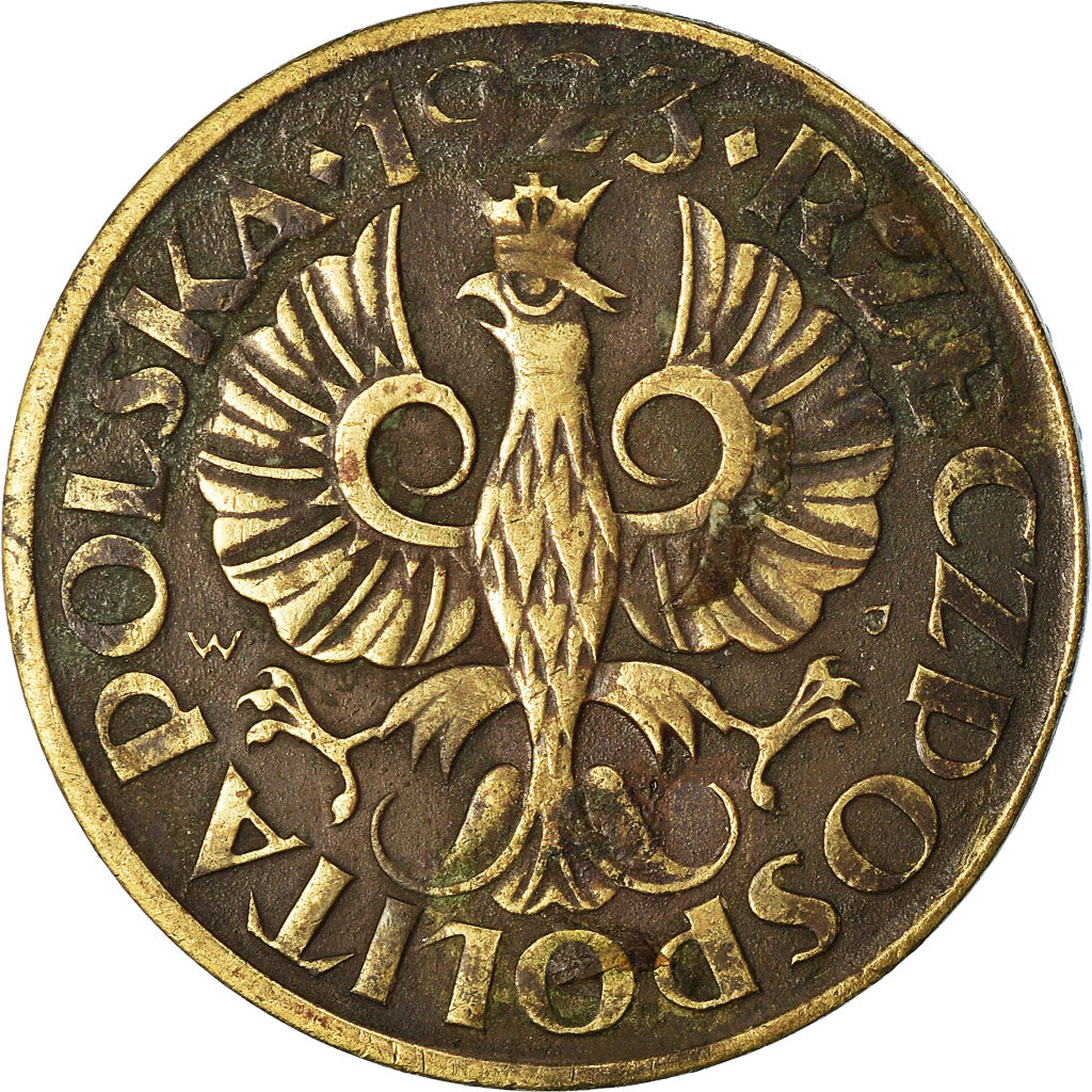 Coin, Poland, 2 Grosze, 1923, VF(30-35), Brass, KM:9