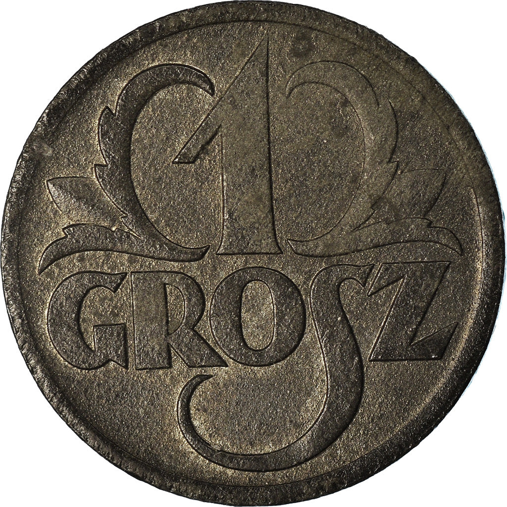 Moneda, Polonia, Grosz, 1939, Warsaw, MBC, Cinc, KM:34