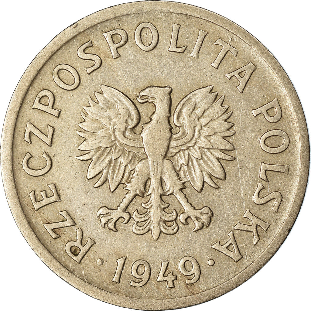 Coin, Poland, 10 Groszy, 1949, Kremnica, EF(40-45), Copper-nickel, KM:42