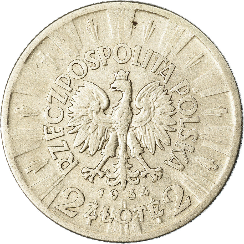 Moneta, Polonia, 2 Zlote, 1934, Warsaw, MB+, Argento, KM:27