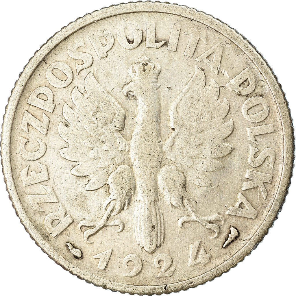 Coin, Poland, Zloty, 1924, Warsaw, VF(30-35), Silver, KM:15