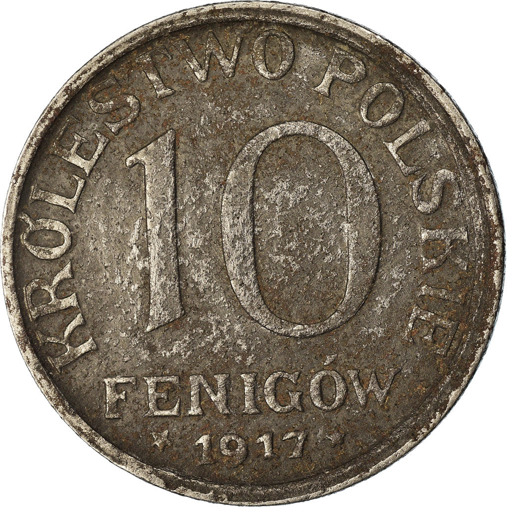 Coin, Poland, 10 Fenigow, 1917, Stuttgart, Germany, VF(30-35), Iron, KM:6