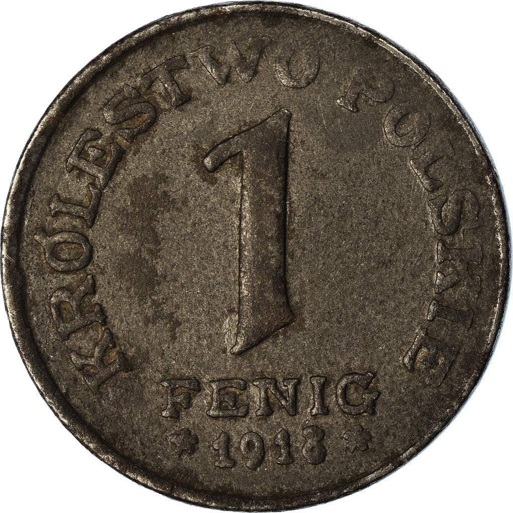 Coin, Poland, Fenig, 1918, Stuttgart, Germany, VF(20-25), Iron, KM:4