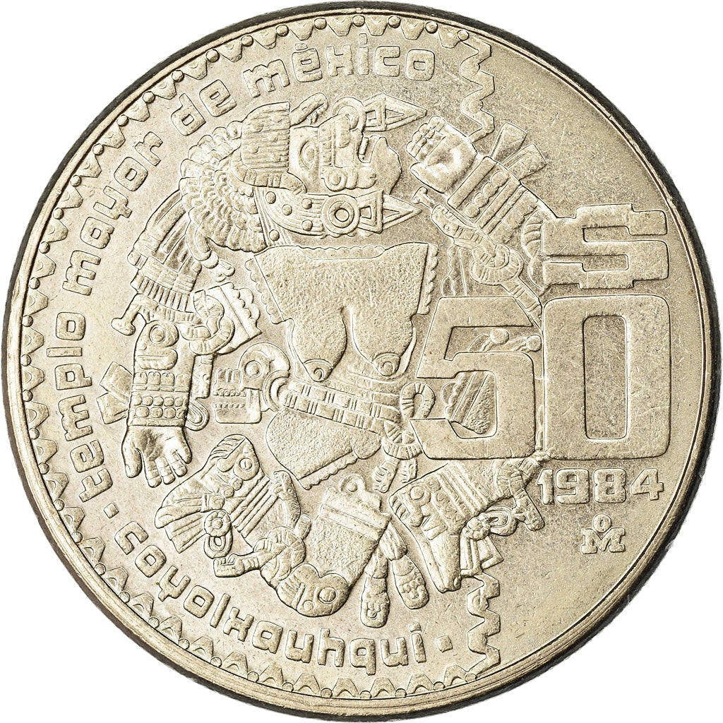 Moneda, México, 50 Pesos, 1984, Mexico City, EBC, Cobre - níquel, KM:490