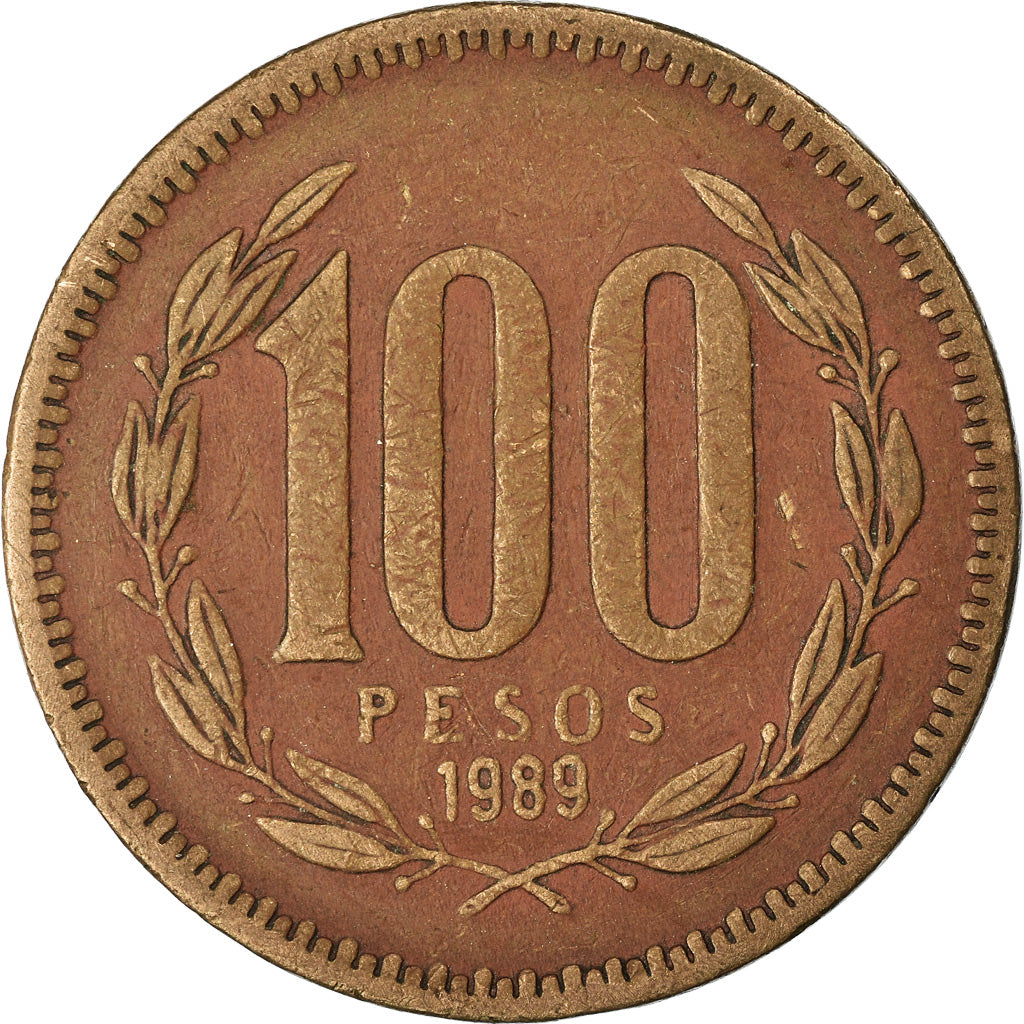 Münze, Chile, 100 Pesos, 1989, Santiago, S+, Aluminum-Bronze, KM:226.2
