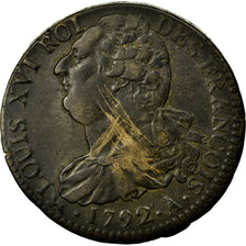 Coin, France, 2 sols françois, 2 Sols, 1792, Paris, VF(30-35), Bronze