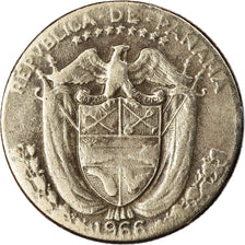 Coin, Panama, 1/10 Balboa, 1966, VF(20-25), Copper-Nickel Clad Copper, KM:10