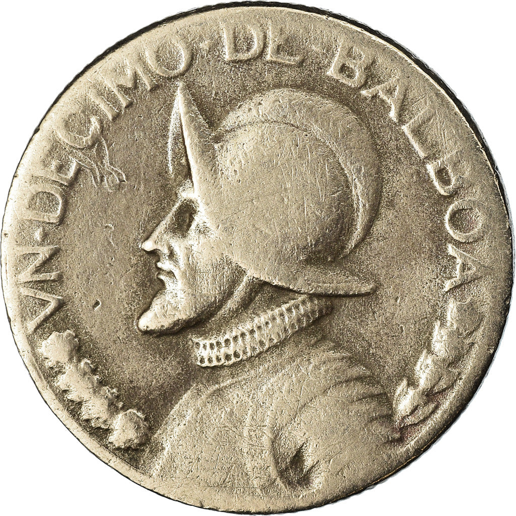 Coin, Panama, 1/10 Balboa, 1966, VF(20-25), Copper-Nickel Clad Copper, KM:10