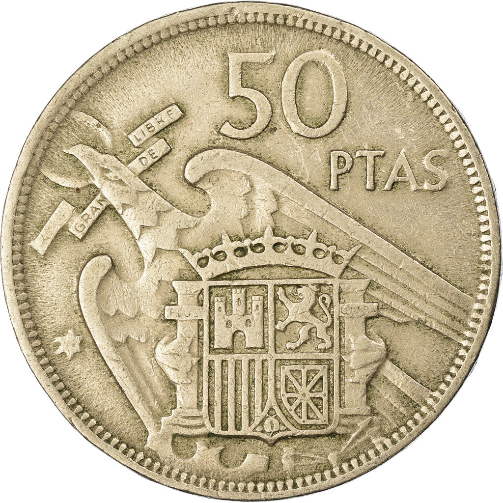 Monnaie, Espagne, Caudillo and regent, 50 Pesetas, TTB, Copper-nickel, KM:788