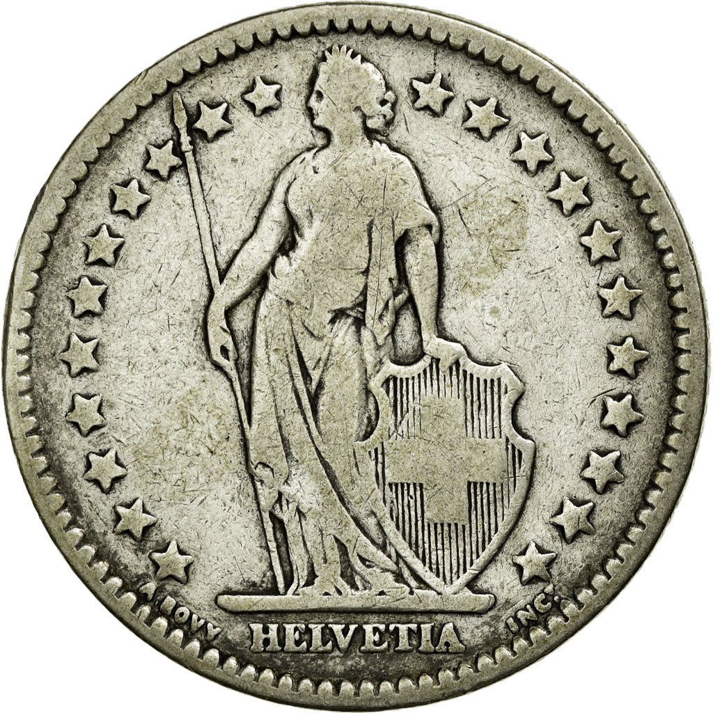 Coin, Switzerland, 2 Francs, 1886, Bern, VF(20-25), Silver, KM:21