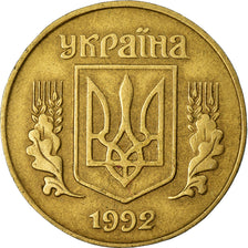 Coin, Ukraine, 25 Kopiyok, 1992, EF(40-45), Aluminum-Bronze, KM:2.2