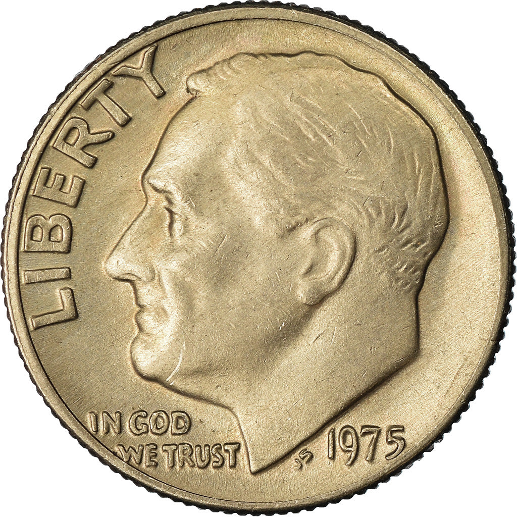 Coin, United States, Roosevelt Dime, Dime, 1975, U.S. Mint, Philadelphia