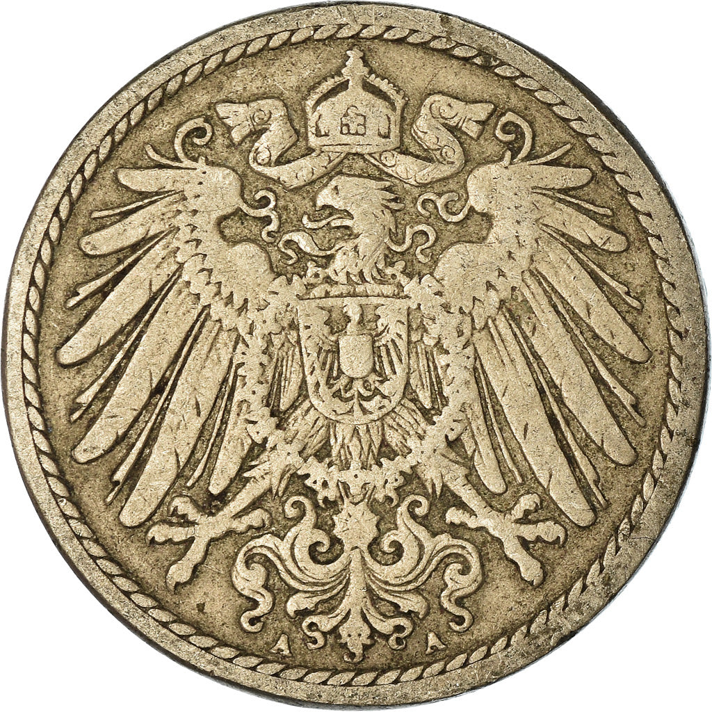 Monnaie, GERMANY - EMPIRE, Wilhelm II, 5 Pfennig, 1899, Berlin, TB+