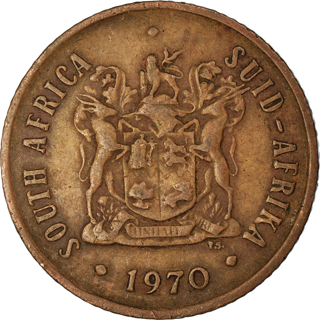 Coin, South Africa, 2 Cents, 1970, EF(40-45), Bronze, KM:83