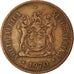 Moneda, Sudáfrica, 2 Cents, 1970, MBC, Bronce, KM:83