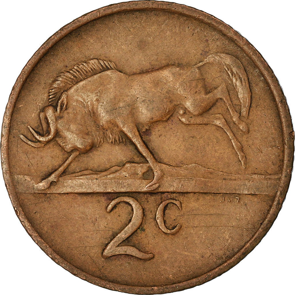 Coin, South Africa, 2 Cents, 1970, EF(40-45), Bronze, KM:83