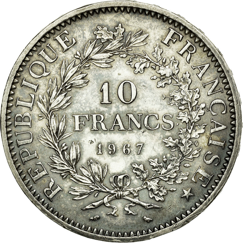 FRANCE, Hercule, 10 Francs, 1967, Paris, KM #932, AU(50-53), Silver, 37,...