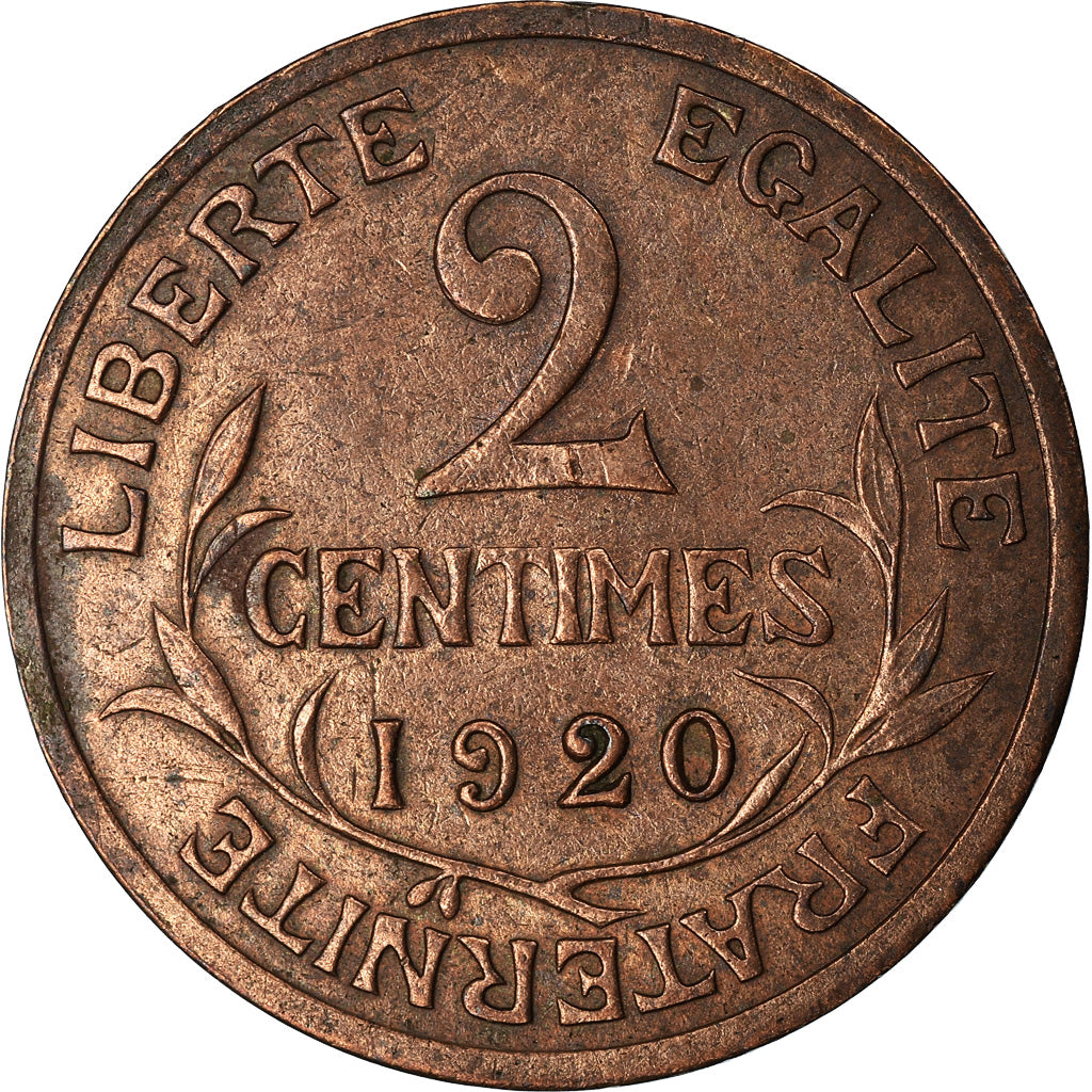 Moneta, Francia, Dupuis, 2 Centimes, 1920, Paris, BB, Bronzo, KM:841