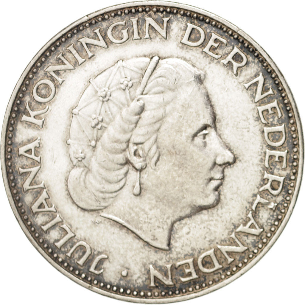 Münze, Niederlande, Juliana, 2-1/2 Gulden, 1961, SS+, Silber, KM:185