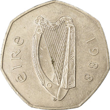Coin, IRELAND REPUBLIC, 50 Pence, 1988, EF(40-45), Copper-nickel, KM:26